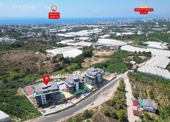 Luxuriöse 2+1 Wohnung mit Bergblick, Alanya - Kargicak