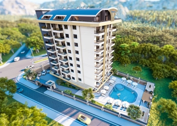 Luksuzni penthouse 2+1 s pogledom na planine, Alanya